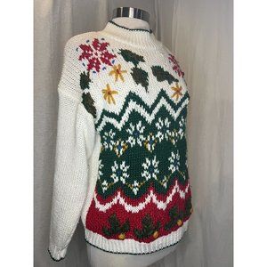 Margules Women's Christmas Sweater Pull Over, Size M, Long Sleeve